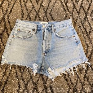AGOLDE light blue denim shorts